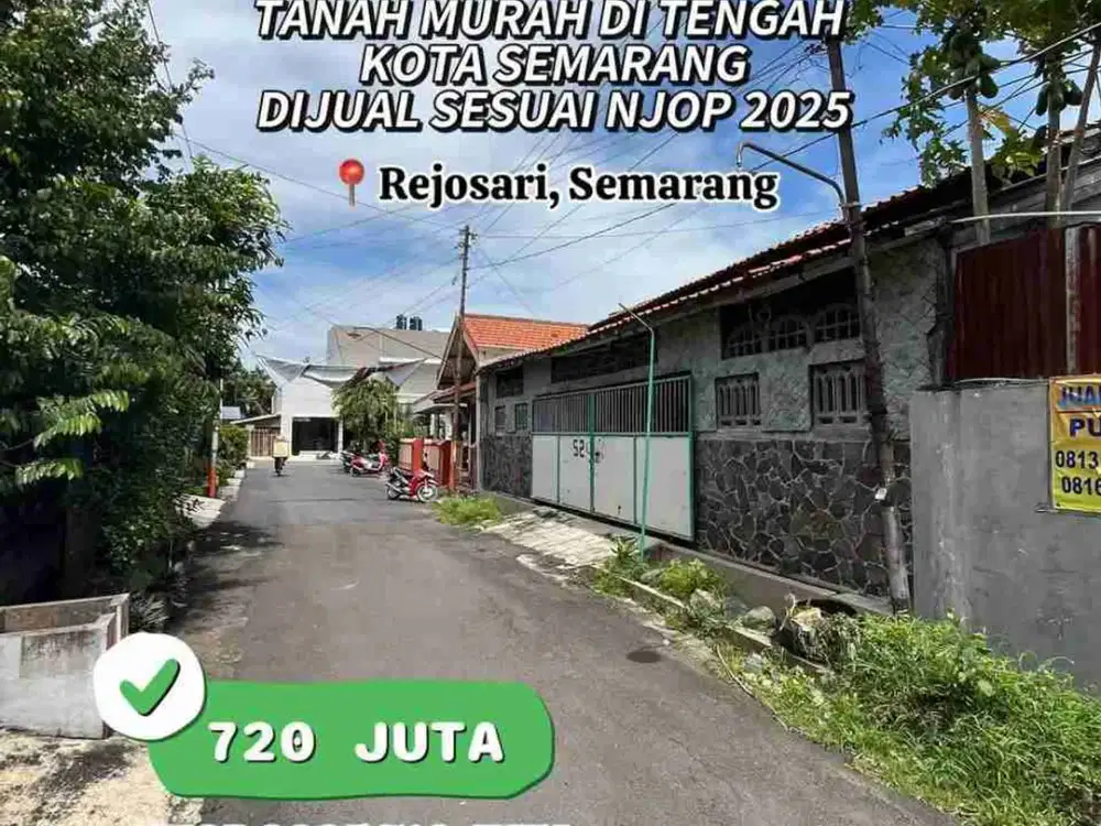 dijual tanah murah di Rejosari Semarang  bawah njop