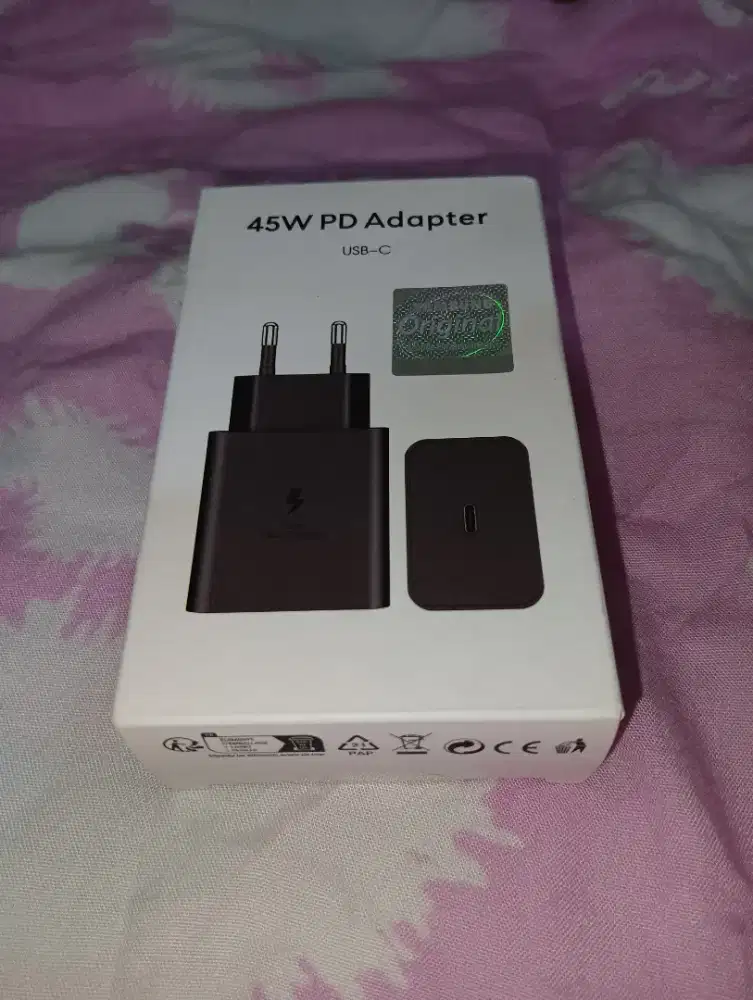 Charger Samsung OriCopotan 45Watt Hitam Tipe C Super fastCharging Baru