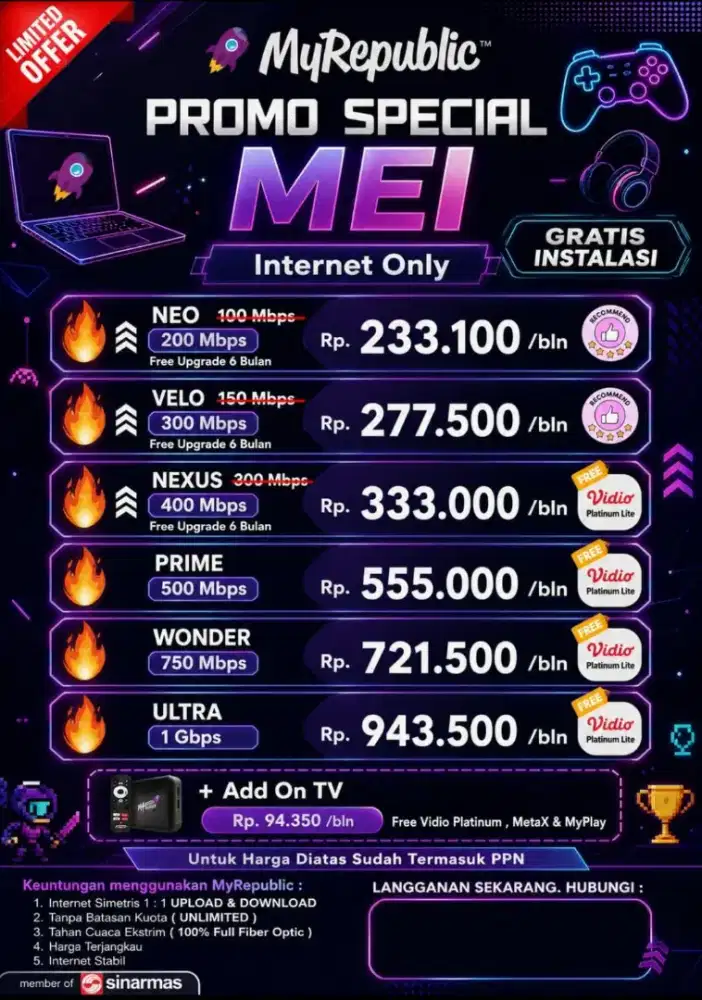 Wifi My Republik / Mora republik / Murah / Unlimited