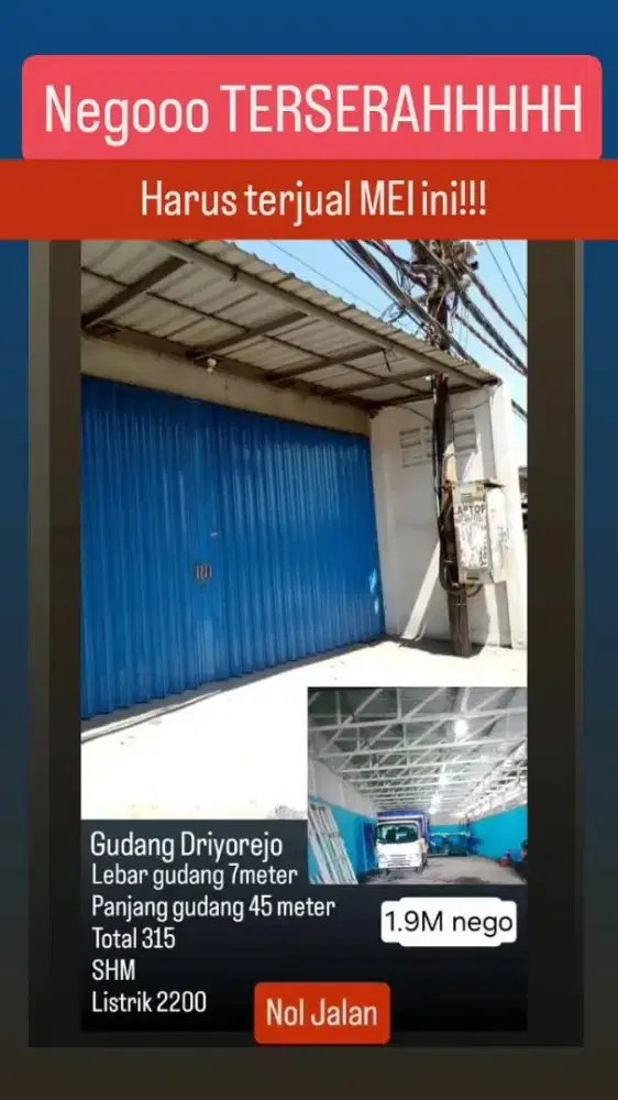 Raya Driyorejo miwon. Akses kontainer 40'