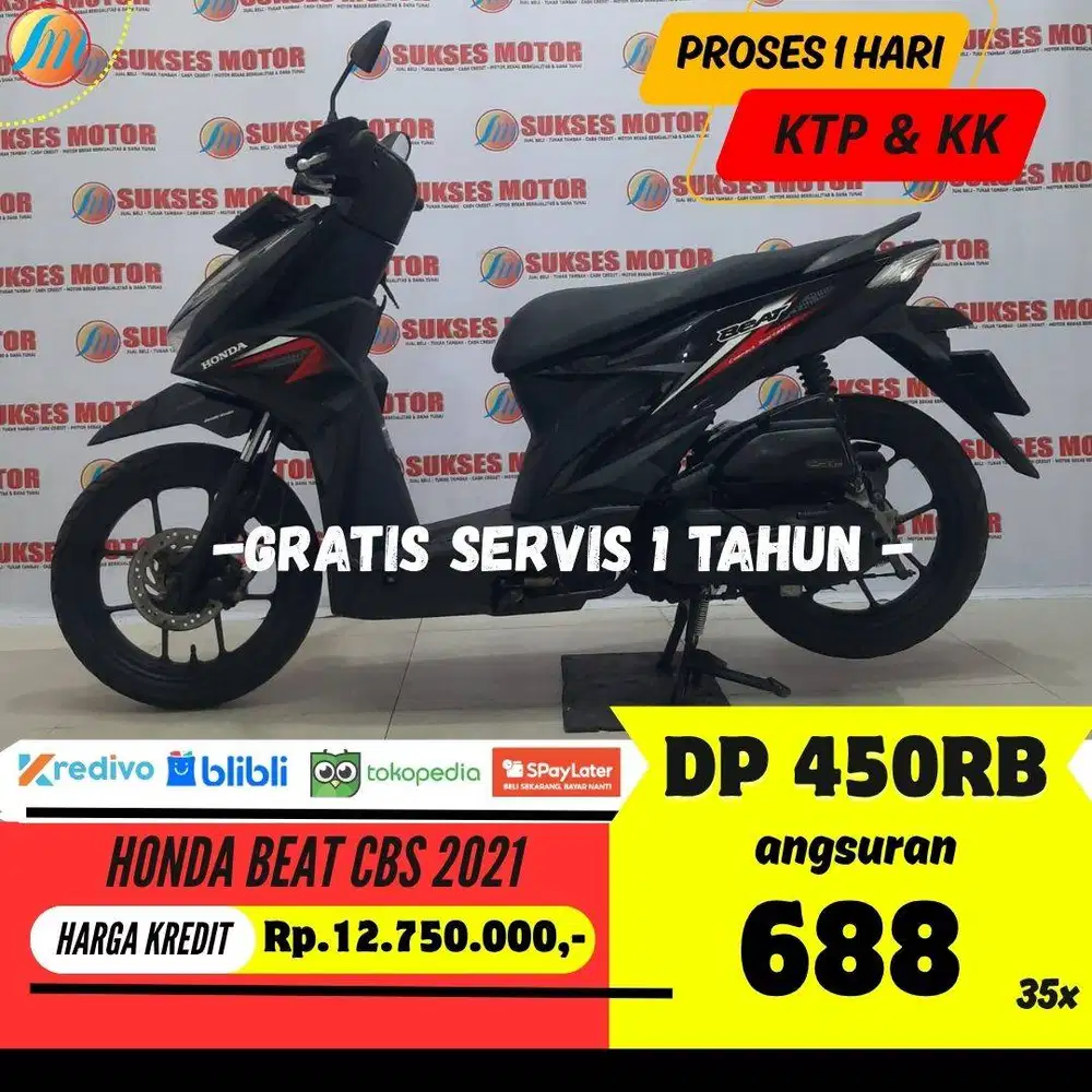 DP PROMO 450RIBU ANGSURAN SANGAT RINGAN HONDA BEAT CBS 2021 BERGARANSI