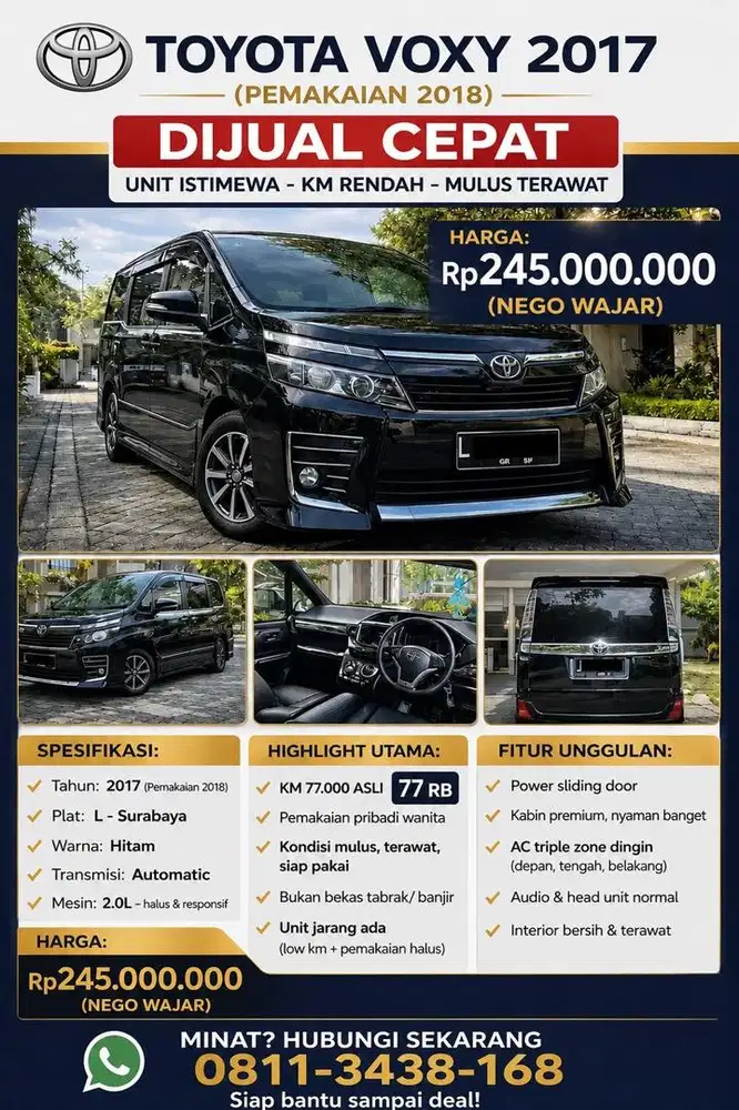 Toyota Voxy 2018 Bensin