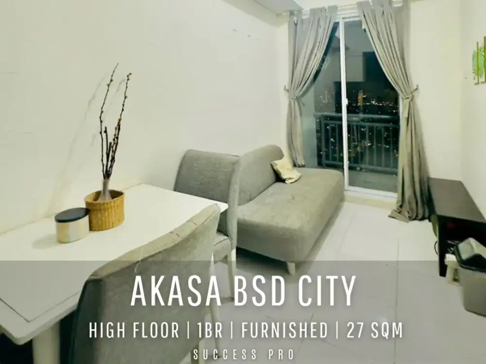 For Rent! Akasa Apartment BSD Tower Kalyana High Floor with City Light Night View