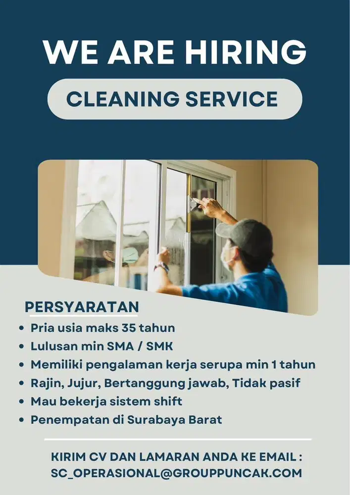 LOWONGAN KERJA CLEANING SERVICE