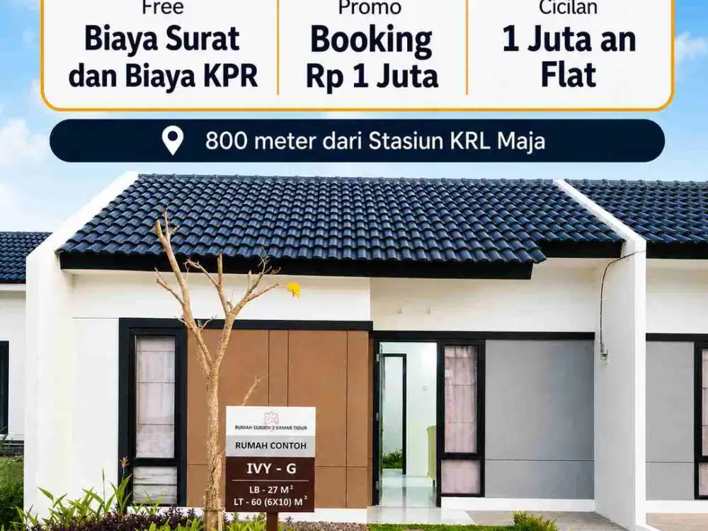 Rumah Bersubsidi Pemerintah,siap huni dekat Stasiun