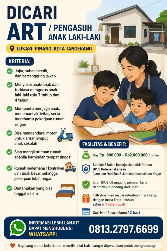 Dicari ART / Pengasuh Anak