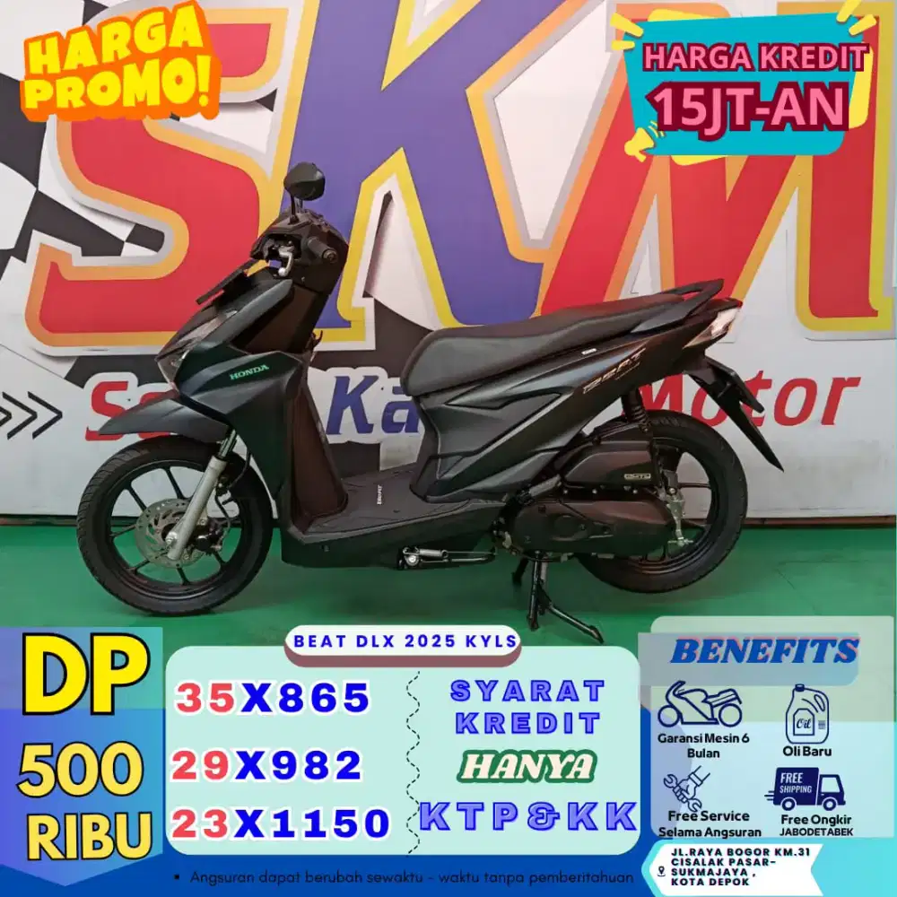 DP 500rb Honda beat deluxe smartkey th 2025 cash/credit
