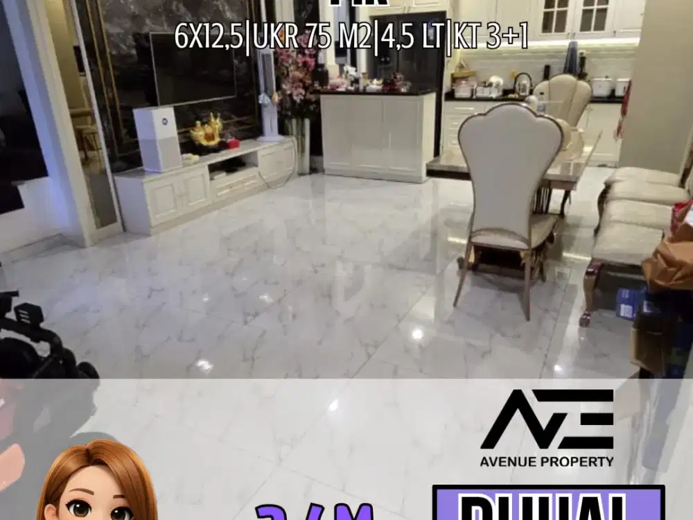 MURAH RUMAH VOLENDAM DEPAN - PANTAI INDAH KAPUK UKR 6X12,5 MTR 4 LANTAI HADAP SELATAN