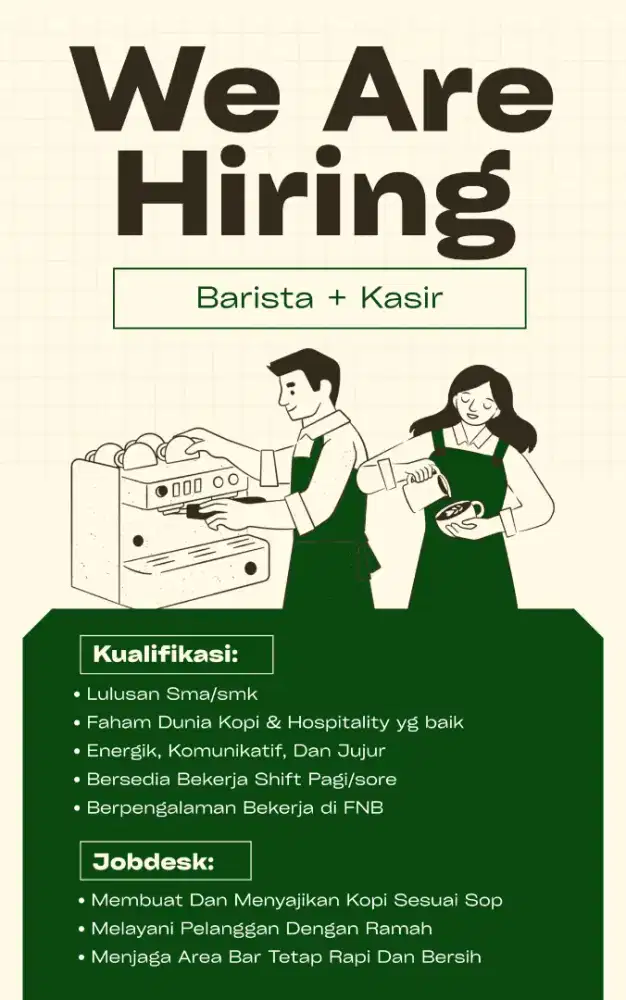 Barista + Kasir Coffee Shop
