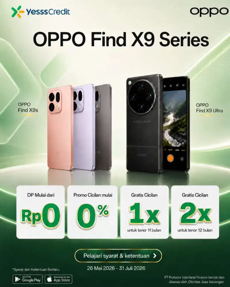 PROMO CICILAN OPPO FIND X9 DENGAN YESSS CREDIT