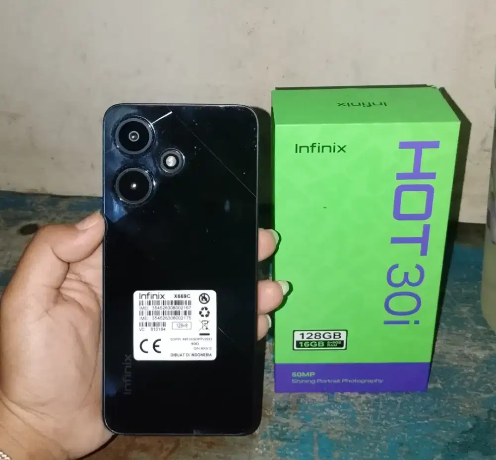 Infinix hot 30i ram 8+8/128 fullset ori + Softcase!.