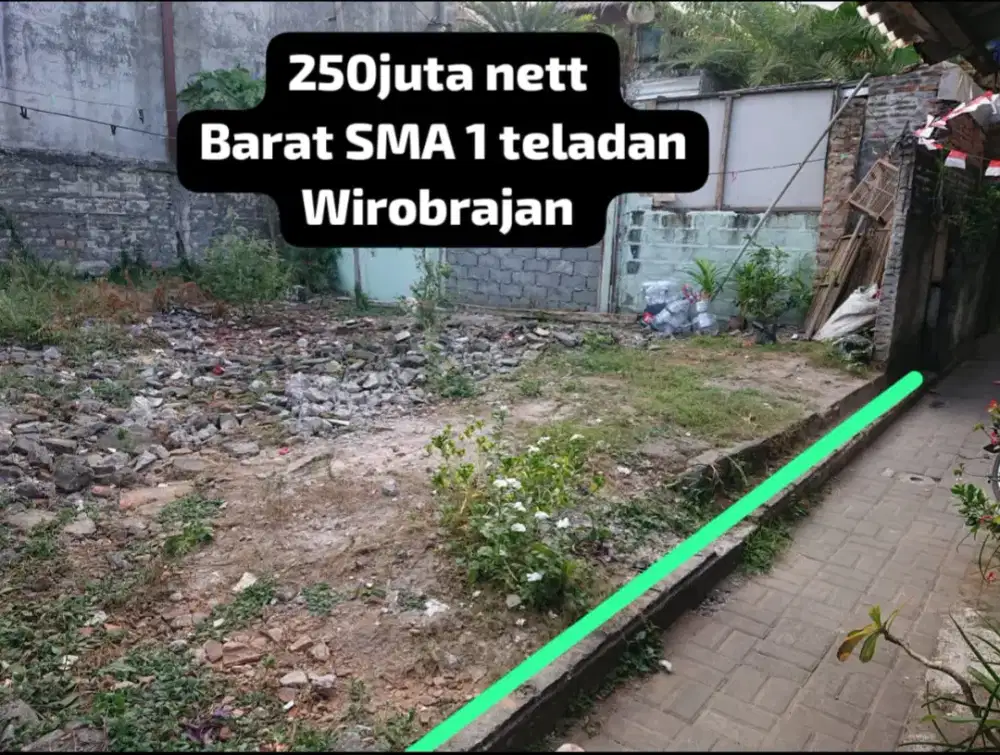 Tanah murah Barat SMA 1 teladan Wirobrajan dekat ke Malioboro