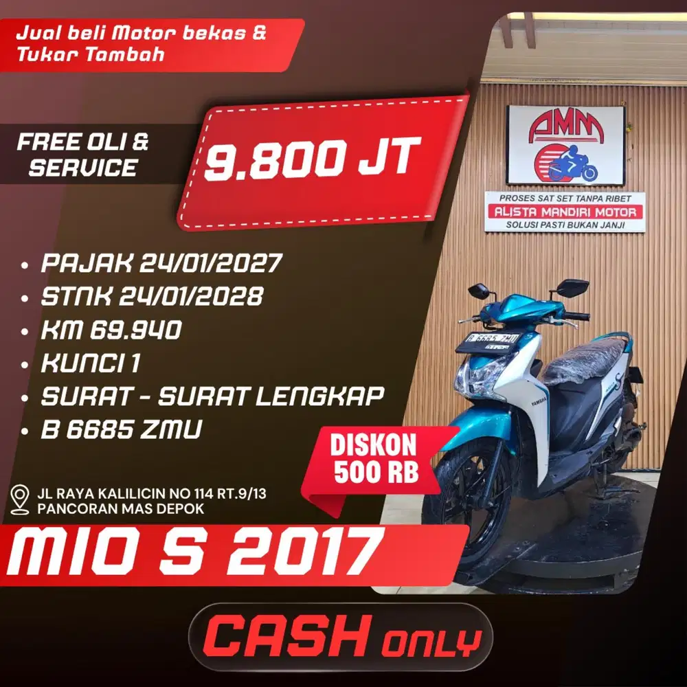 MIO S 2017 PAJAK HIDUP CASH ONLY ALISTA