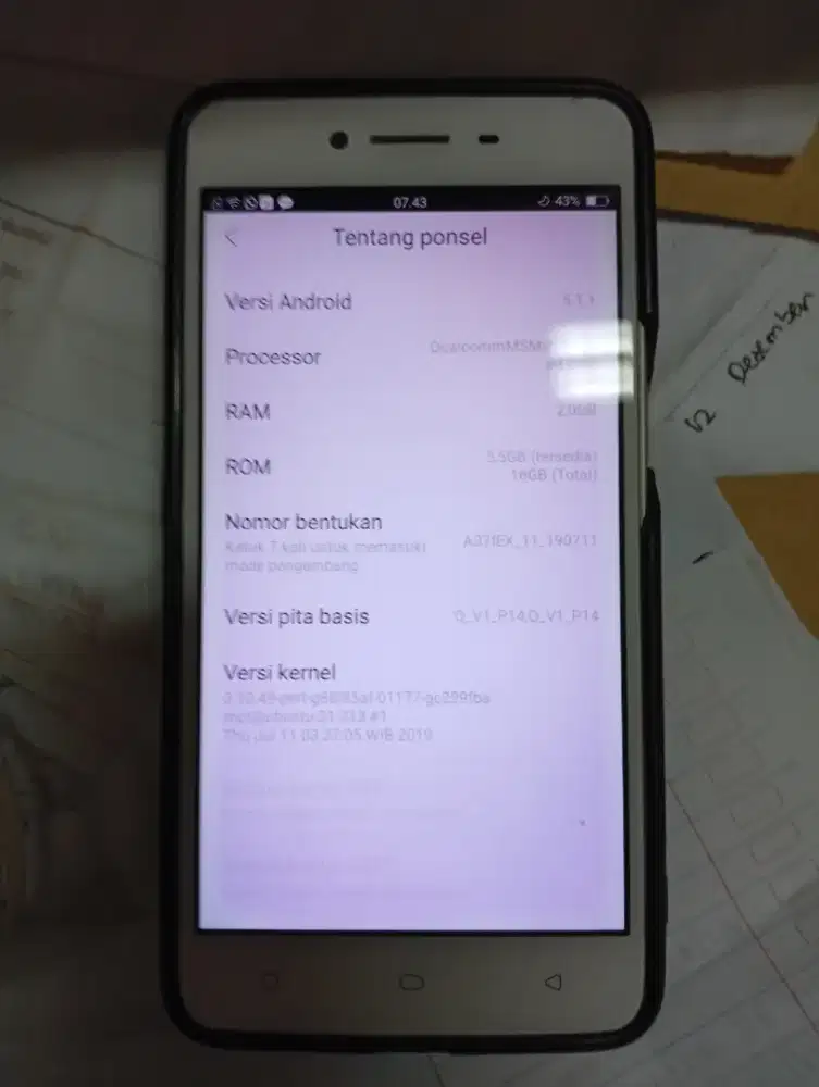 Hp Oppo a37f ram 2gb Rom 16gb