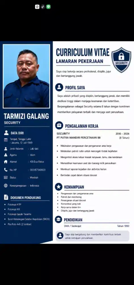 Mencari pekerjaan  satpam