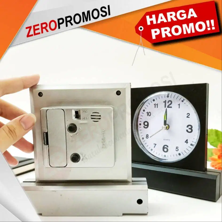 Jam Meja Analog JMP04 Custom Logo – Souvenir Kantor Elegan & Fungsiona