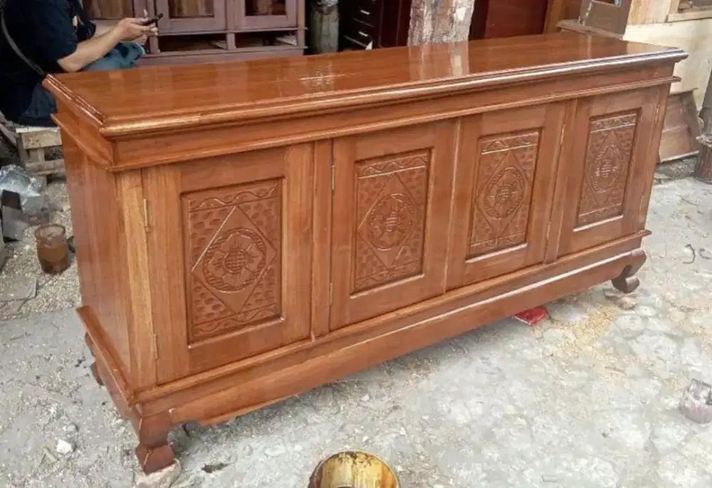 Bupet pendek pintu4 160cm kayu jati