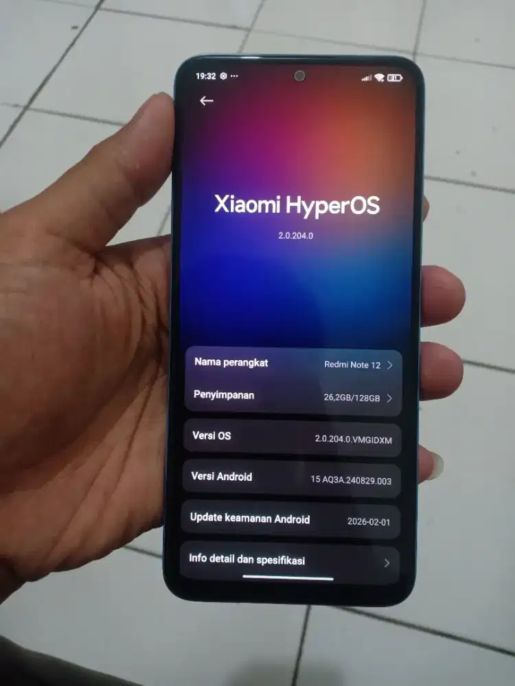 Redmi note 12 8+4/128 mulus Ori tt/rp