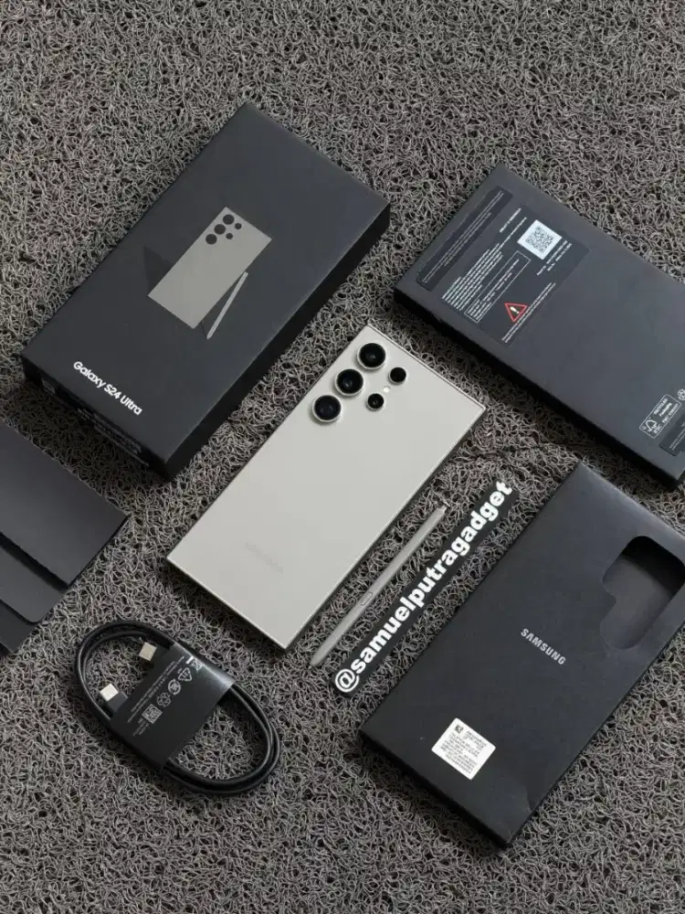 Samsung Galaxy S24 Ultra Titanium Grey 256gb Fullset Resmi