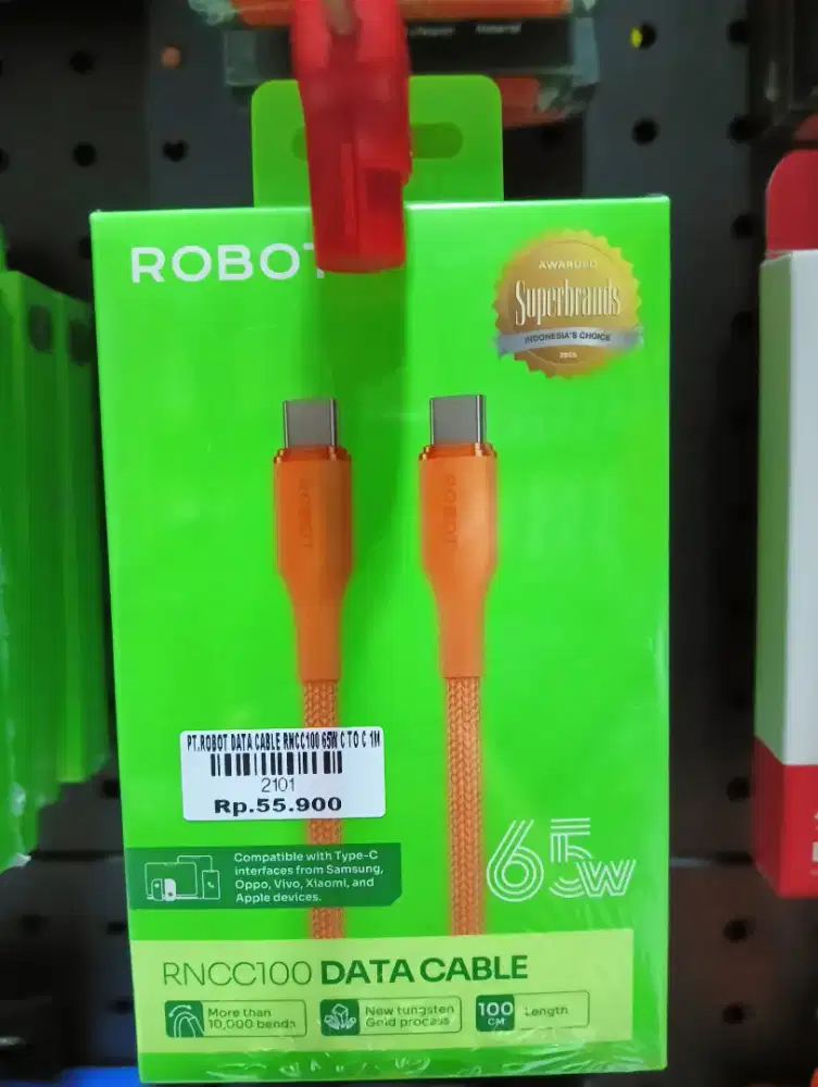 ROBOT DATA CABLE RNCC100 65W C TO C | ATLANTIS DAHSYAT