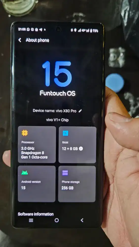 Vivo X80 Pro 12/256GB second - Fullset, Mulus, Siap Pakai