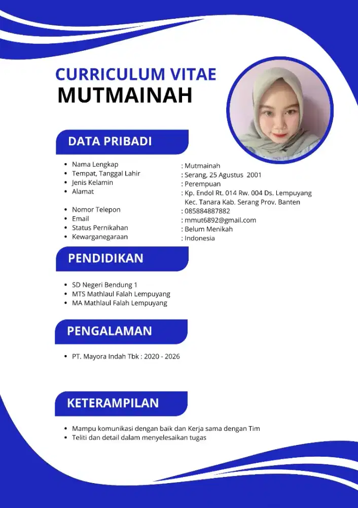 MENERIMA JASA PEMBUATAN CV