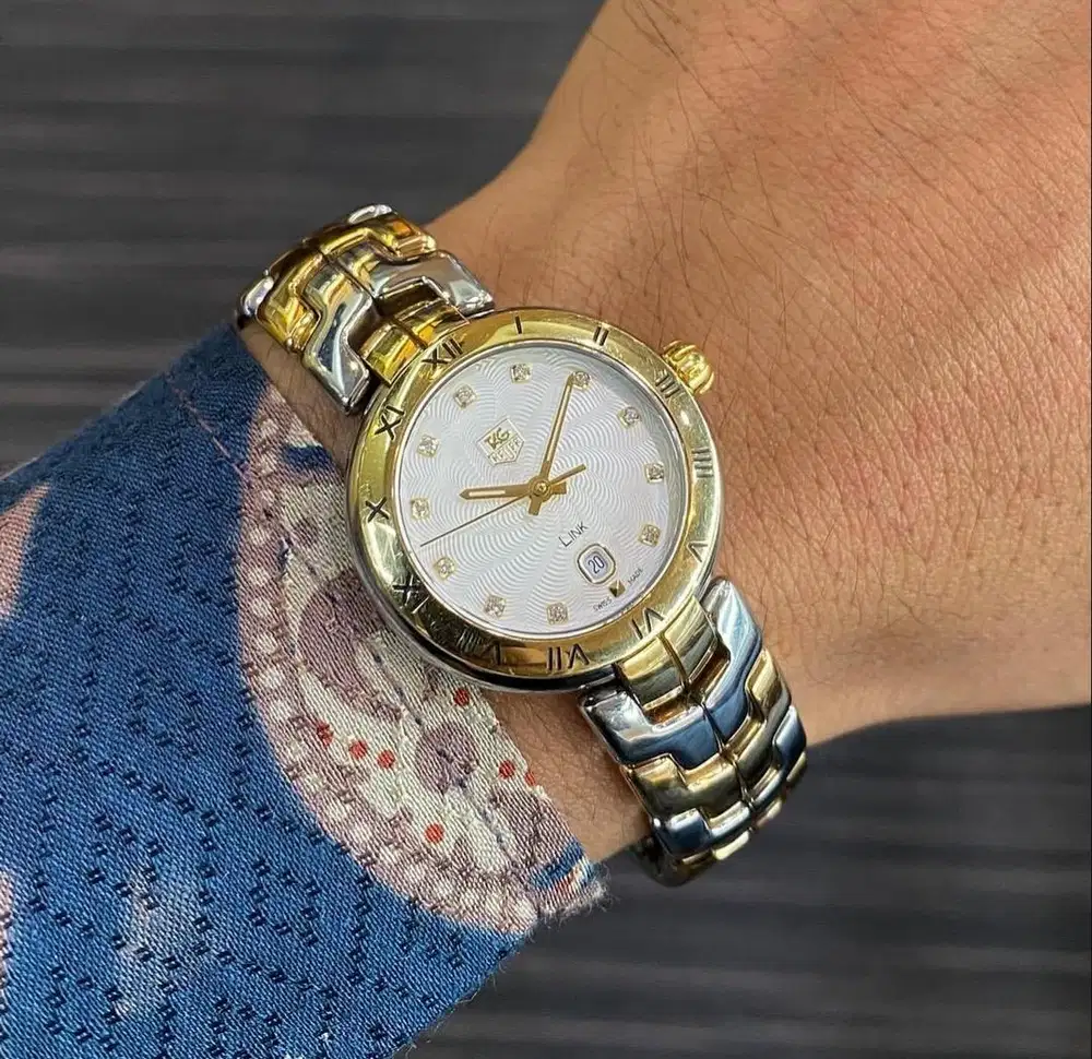Tag Heuer Link Ladies Stainless Steel With 18K Yellow Gold WAT1450