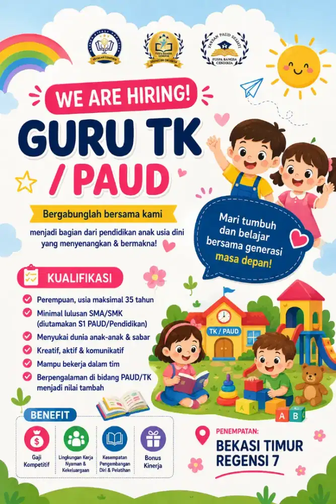 Guru paud/TK Bekasi timur regensi