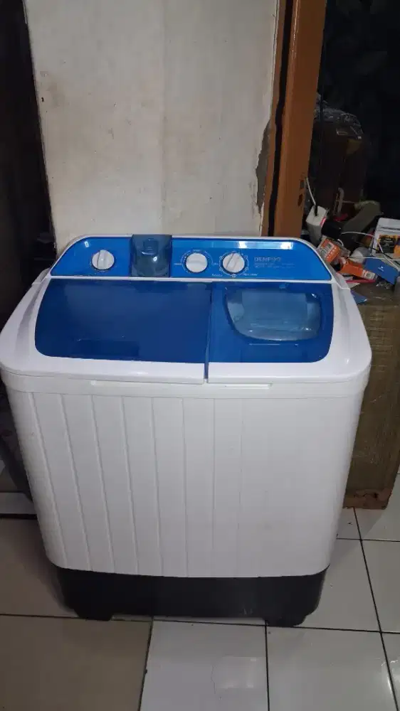 Jual mesin cuci denpo 2 tabung 8kg bekas fungsi normal mulus