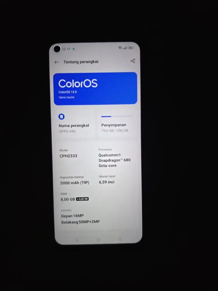 Hp oppo a96 8/256