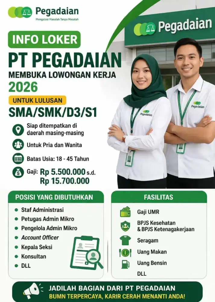 Lowongan pegawai pengadain