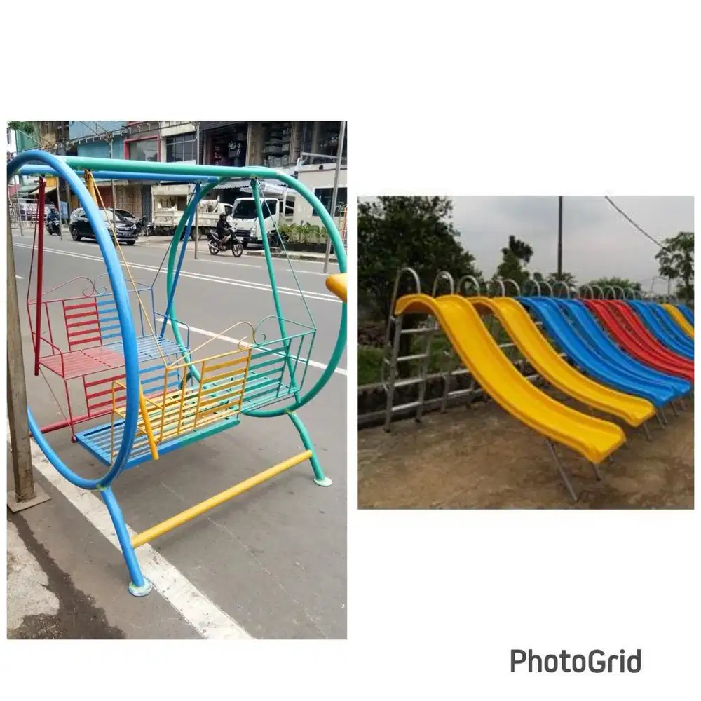 Perosotan, ayunan, jungkat jungkit, playground, kuda kudaan