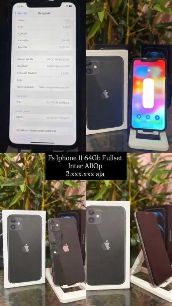 Jual cepet Iphone 11 64gb Fullset
