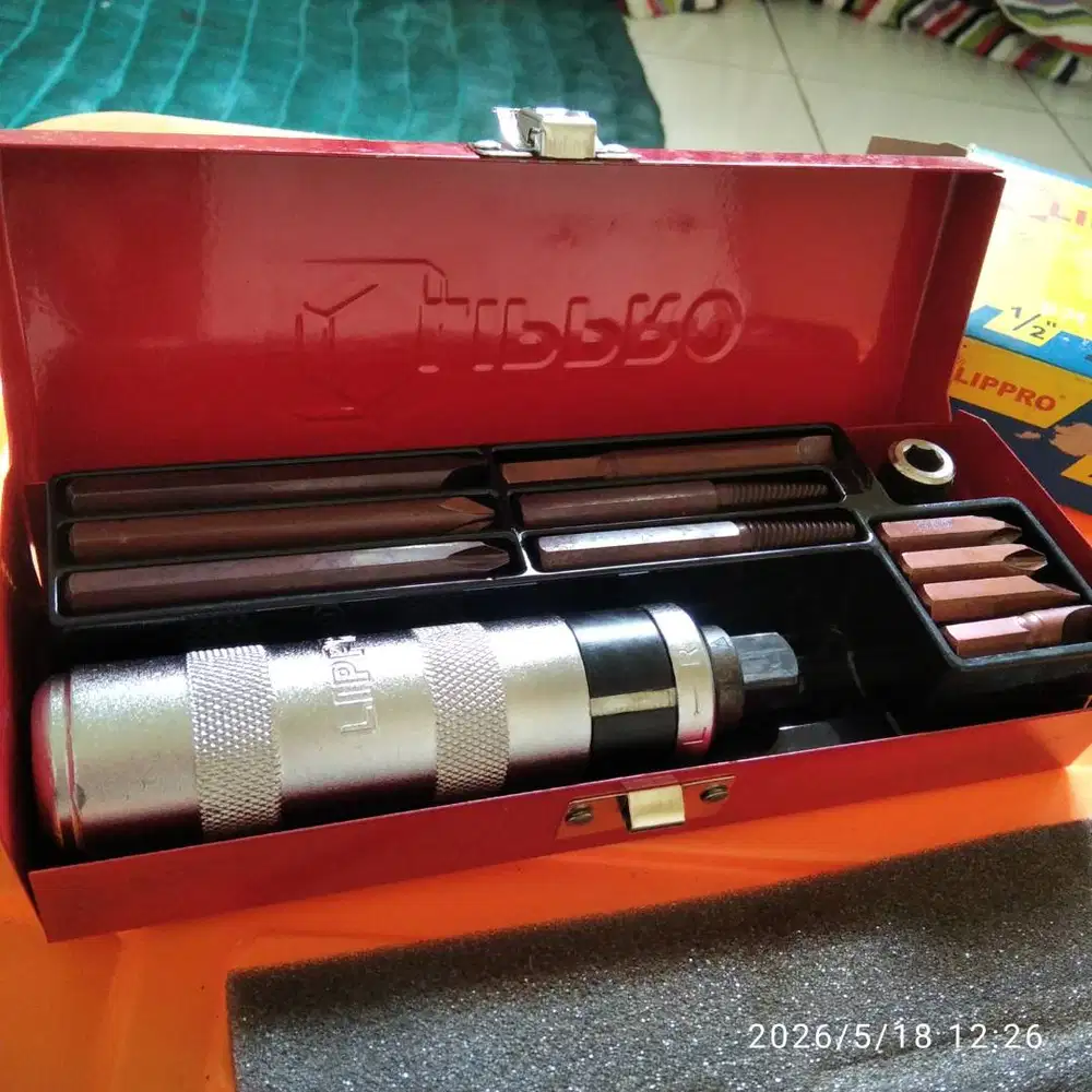 Obeng Ketok LIPPRO 138 Impact Driver Set 12 Pcs Kotak Kaleng Original