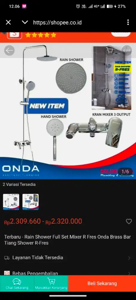 SHOWER + MIXER ONDA