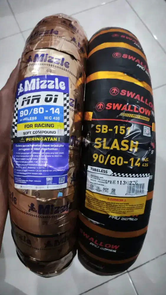 Ban R14 SC Mizzle MR01 + Swallow Slash 90/80 rata