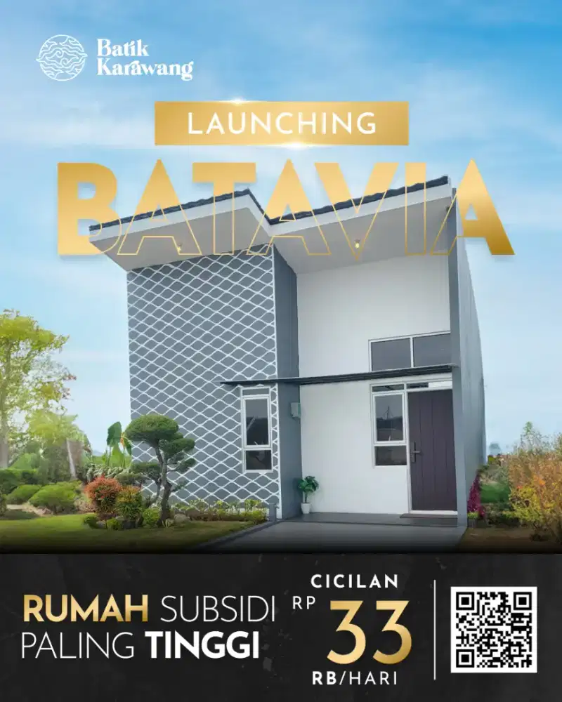 Rumah Subsidi Cicilan 33rb/hari di Batik Karawang
