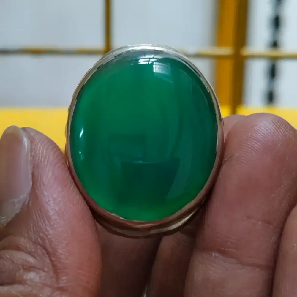 Batu cincin crome kalsedon natural