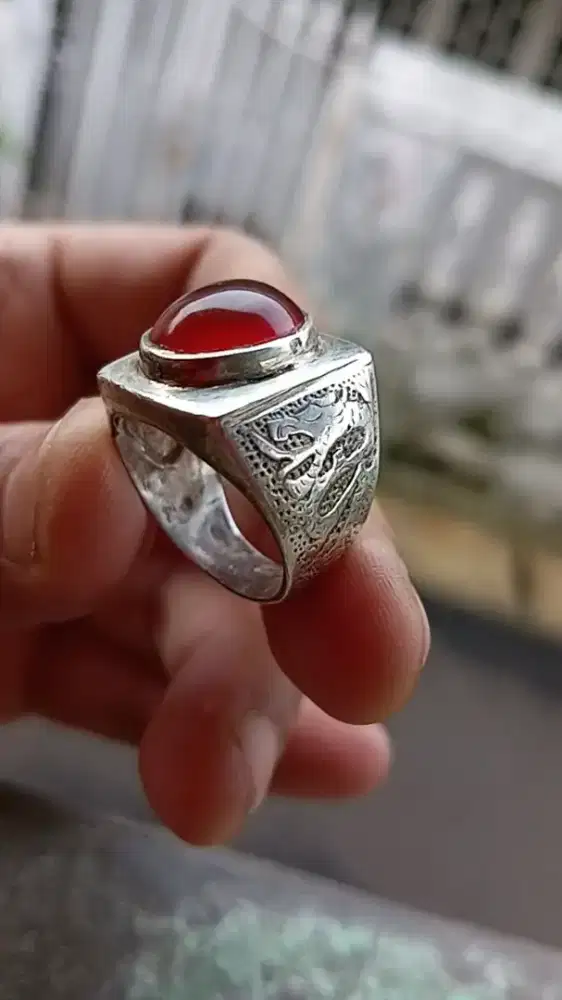 Ring Perak Bacan Merah Obi