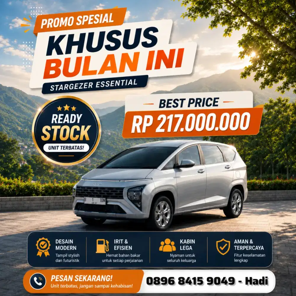 Promo Dp 10jt hyundai Stargazer ivt cartenz x prime mobil Baru 2026