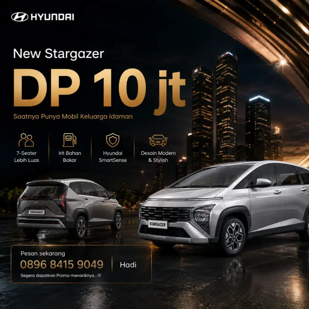 Promo Dp 10jt hyundai Stargazer ivt cartenz x prime mobil Baru 2026