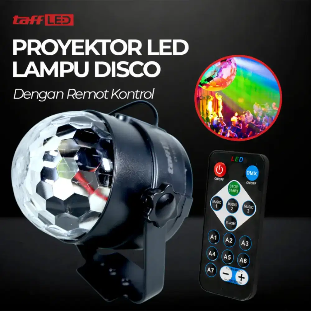 Lampu Proyektor Disco LED RGB 240V 6W with Remote Control