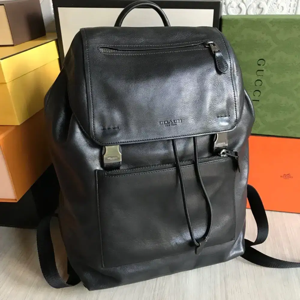 Coach Manhattan backpack kulit laptop kerja casual second original
