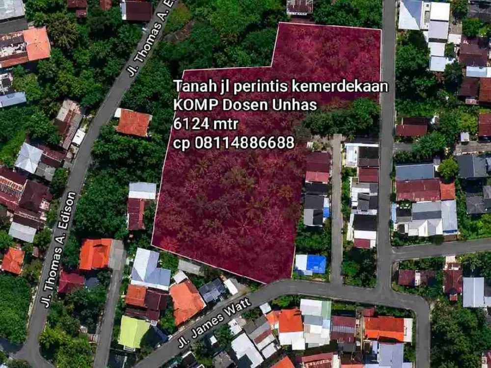 Tanah jl Perintis kemerdekaan Perdos Unhas 6124 mtr SHM