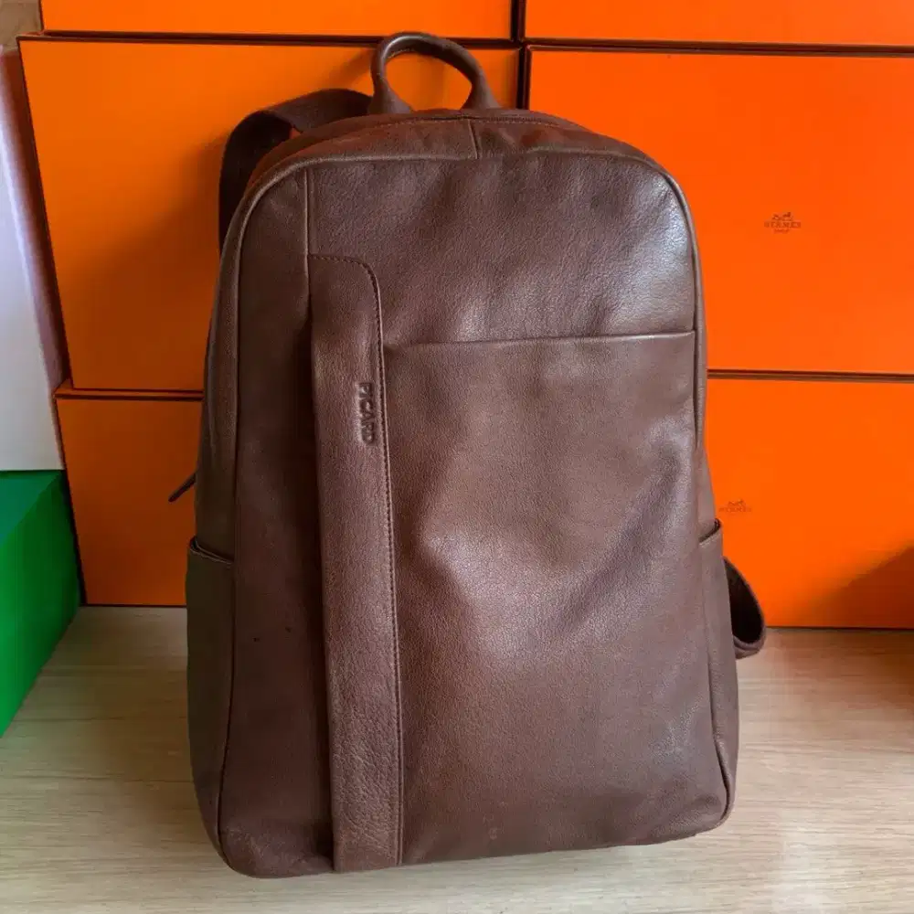 Picard leather backpack laptop kantor tas kulit second original