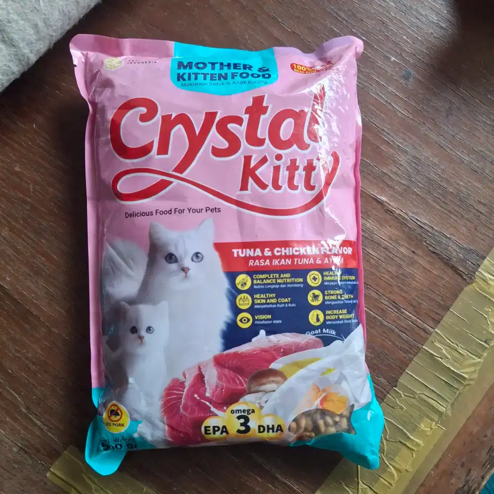 Dry food mother and kitten