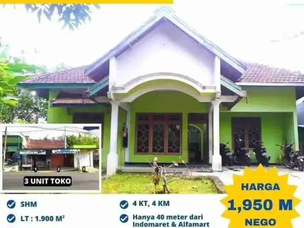 jual cepat 3 ruko + rumah + tanah Bagus untuk usaha show room  toko galangan , d samping  pasar bareng Jombang