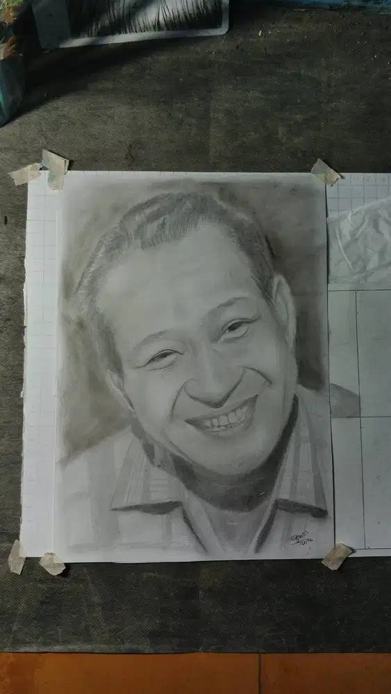 Jasa Lukis Wajah Pensil Estetik / Sketsa Wajah Hitam Putih (Handmade)