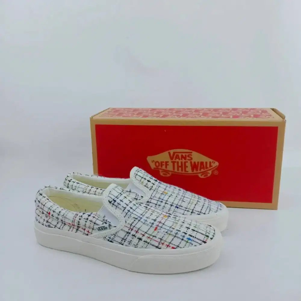 Vans Slip On Woven Plaid White