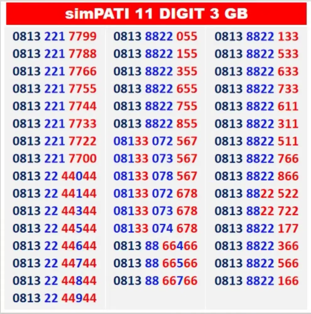 SimPATI 11 digit
